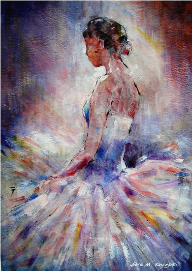 Contemplating Ballet Dancer - Ballerina Art (550x550), Png Download