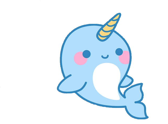 Starbucks Clipart Overlays Transparent - Cute Narwhal (800x600), Png Download