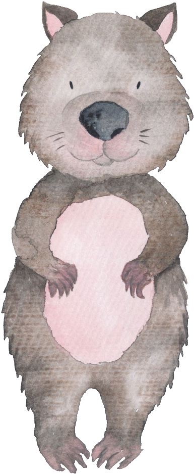 Gray Hand Painted Watercolor Bear Transparent Animal - Free Australian Animal Cartoon (1024x1024), Png Download