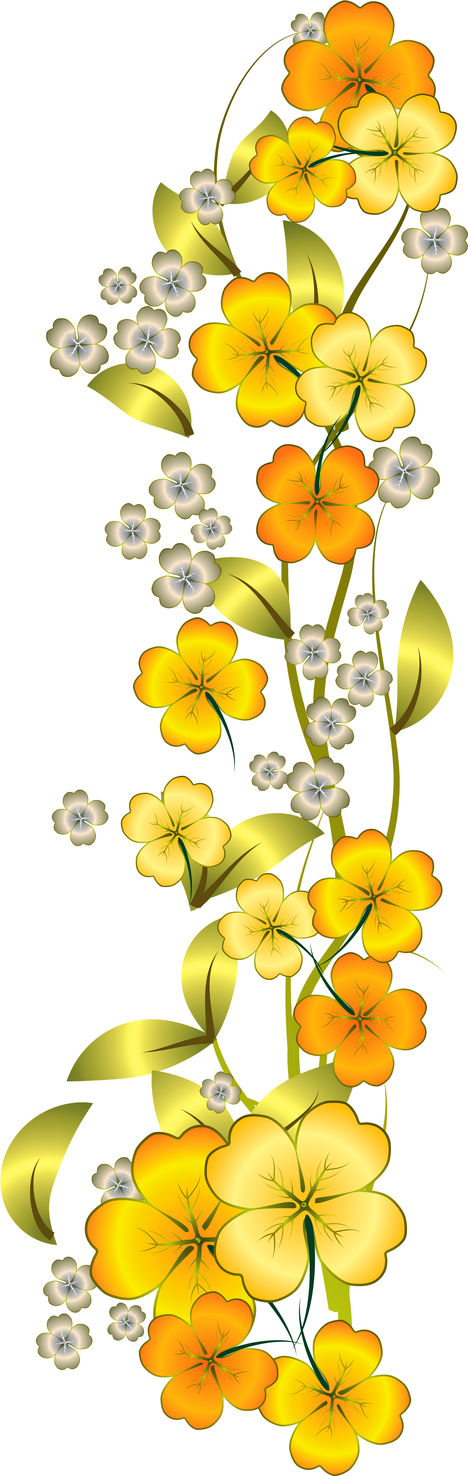 Yellow Flower Decor Png Clipart (1753x5215), Png Download