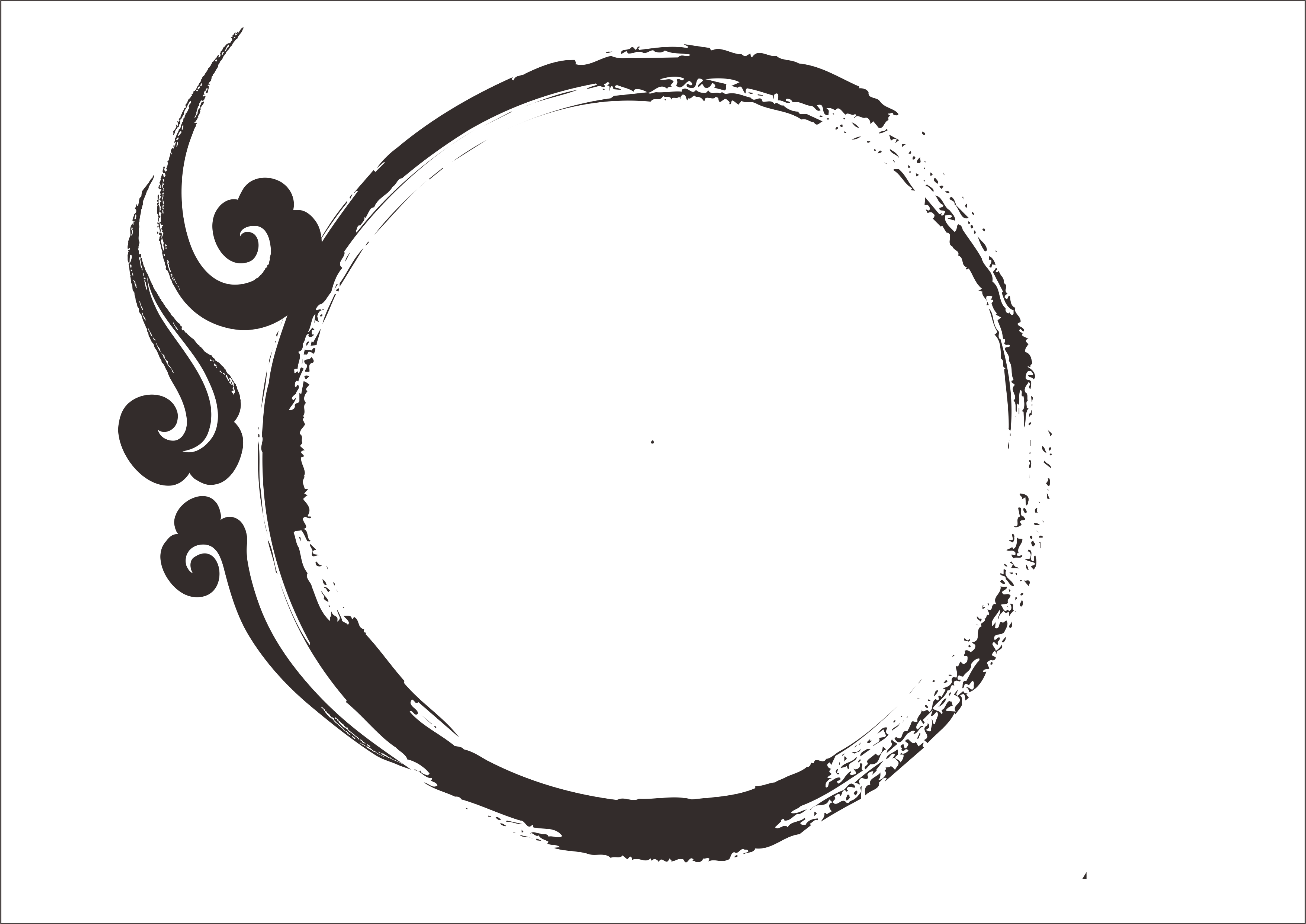 Vector Ink Circle Border - Vector Graphics (3512x2484), Png Download