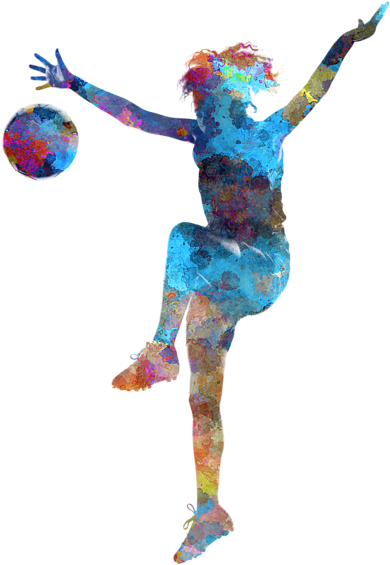 Bleed Area May Not Be Visible - Soccer Player Watercolor (560x700), Png Download