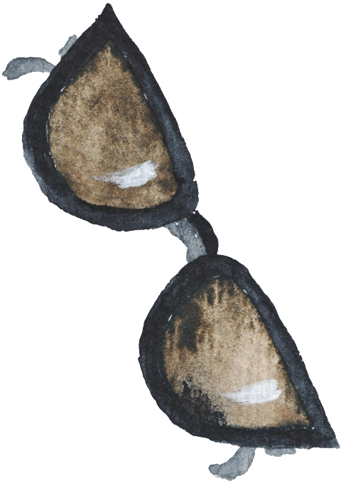 Black Hand Painted Sunglasses Fashion Paris Cartoon - Sunglasses (1024x1024), Png Download