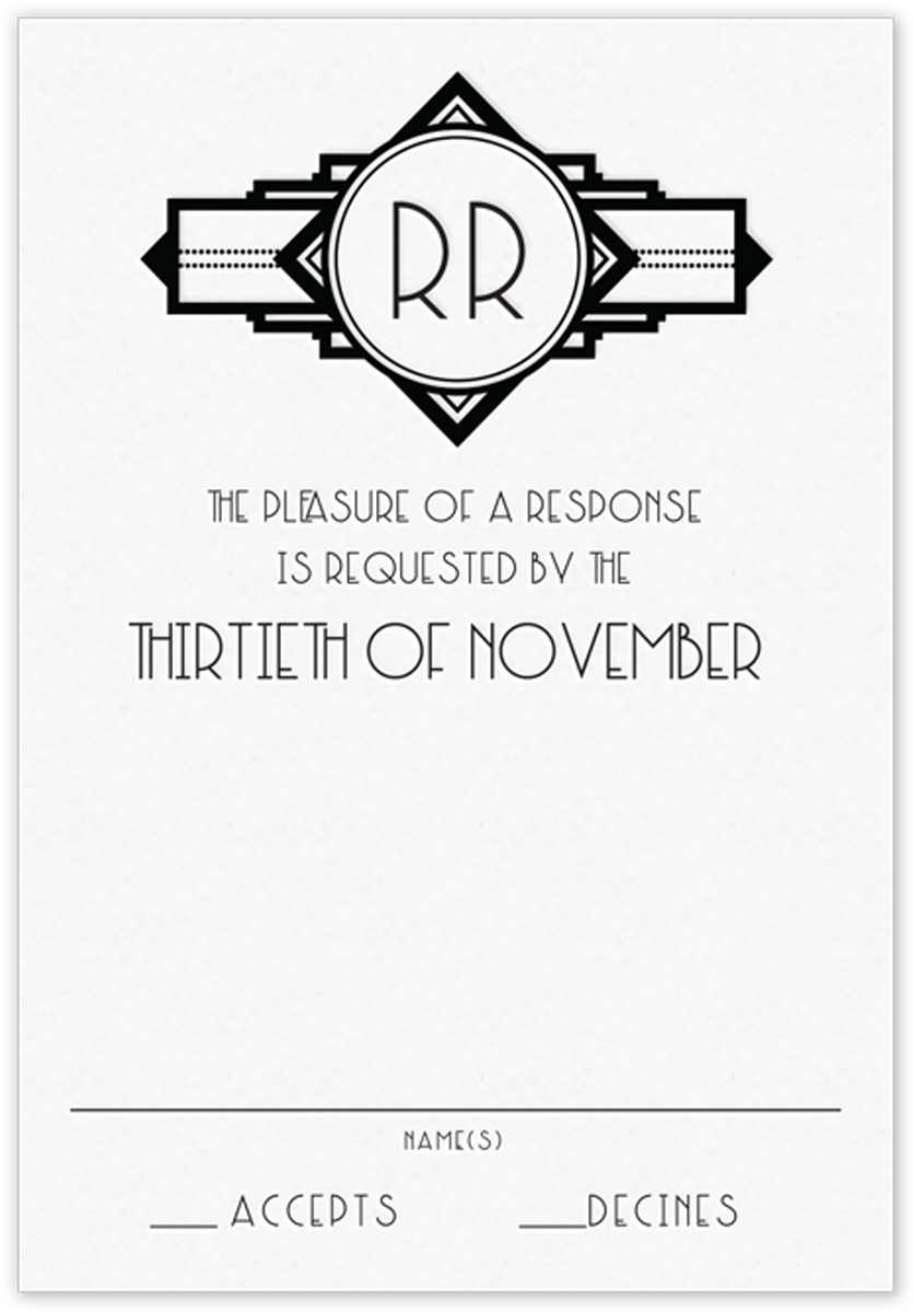 Deco Reply Card - Monogram (1200x1200), Png Download