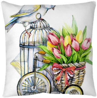 Canary Bird And Decorative Birdcage - May 100: Stress Relief Adult Coloring Book Journal (400x400), Png Download