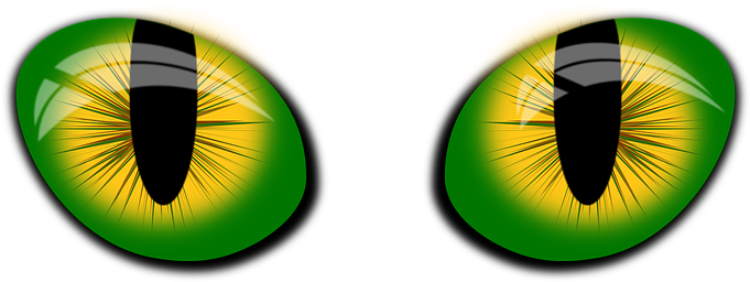 Eyes Vector Inkscape Eyes Eyes Cat's Eyes - Green Cat Sclera Contacts (680x340), Png Download
