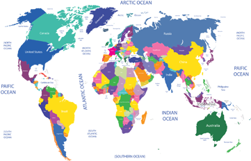 World Map, World Clipart, Map Clipart, Detailed Png - Languages In The World Map (360x360), Png Download