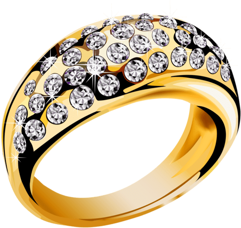Ring Clipart Gold Ring - Gold Jewellery Ring Png (600x575), Png Download