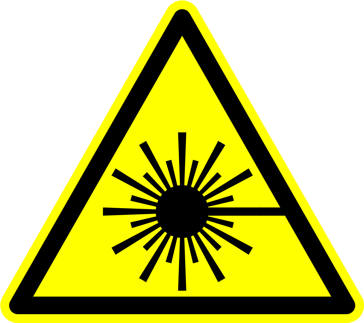 File - Laser-symbol - Svg - Bright Light Warning Symbol (1134x1024), Png Download