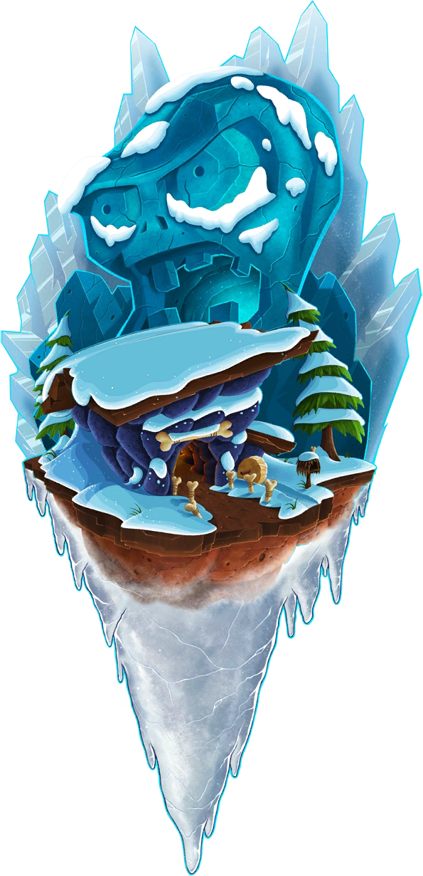 Frostbite Caves World Map Icon - Plants Vs. Zombies 2: It's About Time (595x1231), Png Download