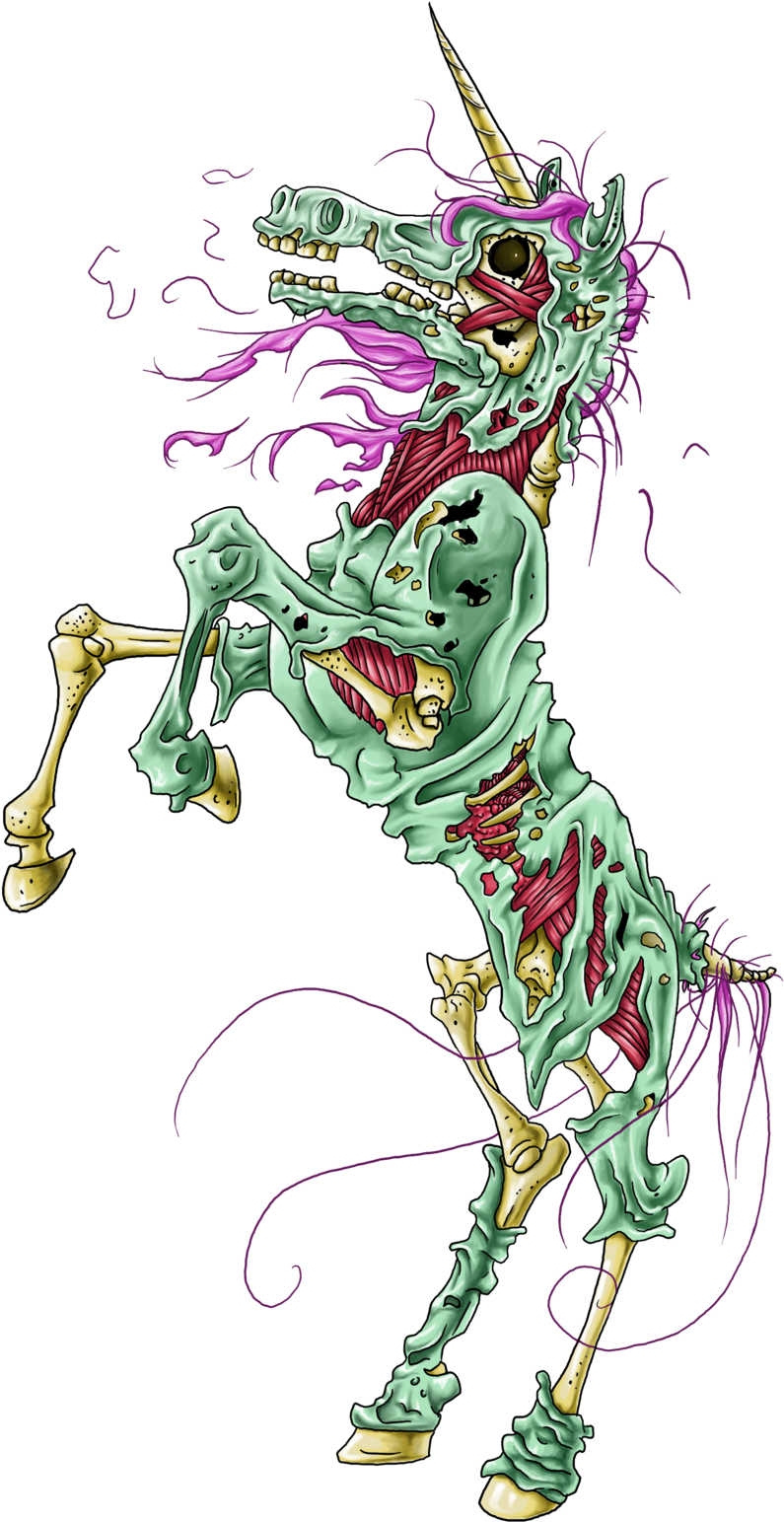 Facebook Pg - Transparent Zombie Unicorn (900x1587), Png Download