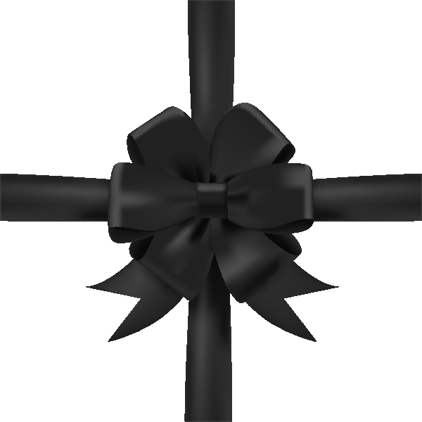 Black Ribbon Download Transparent Png Image - Black Ribbon And Bow (600x600), Png Download