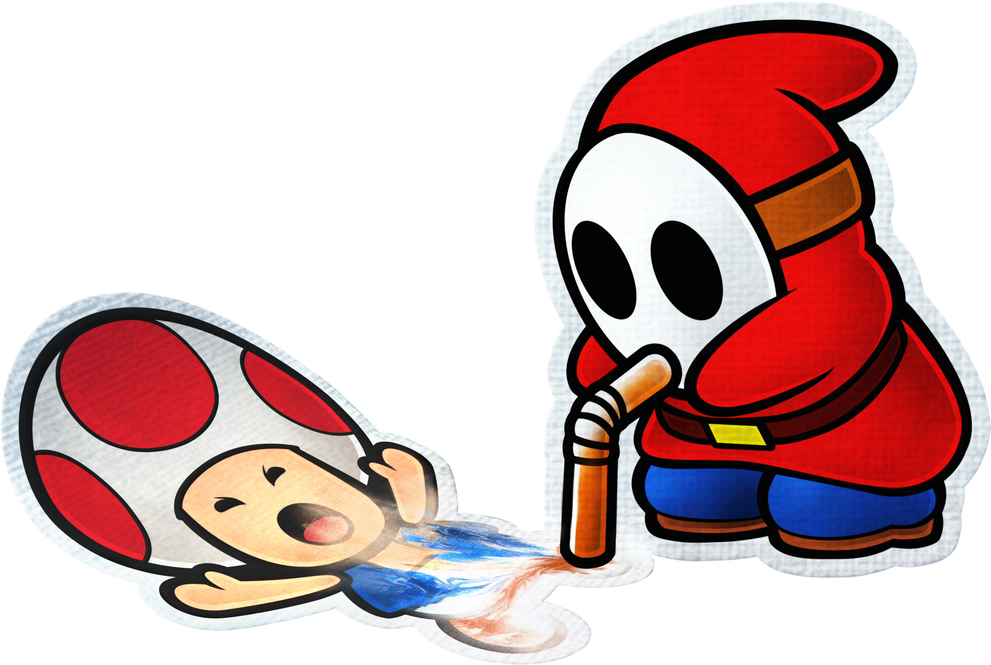 Color Splash / Nightmare Fuel - Paper Mario Color Splash Shy Guy (3167x2128), Png Download
