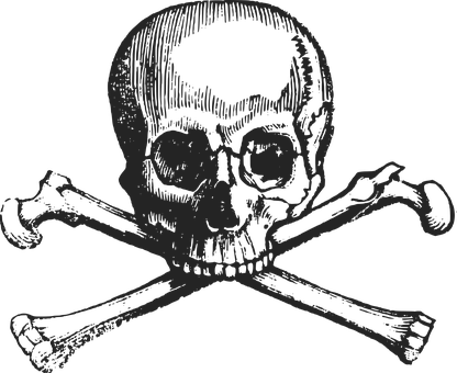 Adult Content Safesearch Crossbones Skull Death Danger - Skull And Crossbones (416x340), Png Download
