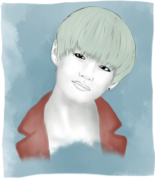 Drawing Bts Watercolor - Drawing (650x750), Png Download