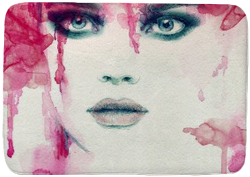 Watercolor Illustration Bath Mat • Pixers® • We Live - Cool Illustration Journal 200 Page Lined Lovely Face (400x400), Png Download