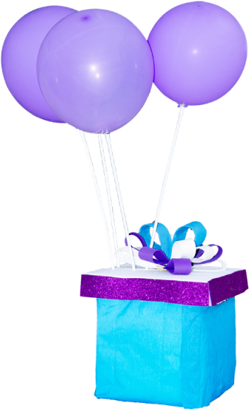 Cartoon Birthday Presents With Balloons, Cartoon, Birthday - Gift (640x640), Png Download