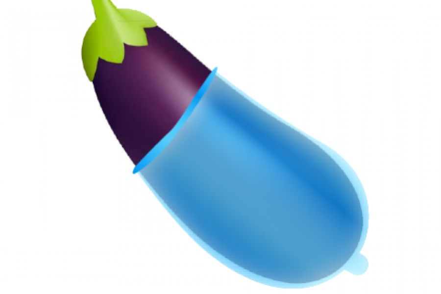 Eggplant Condom Emoji - Library (900x600), Png Download