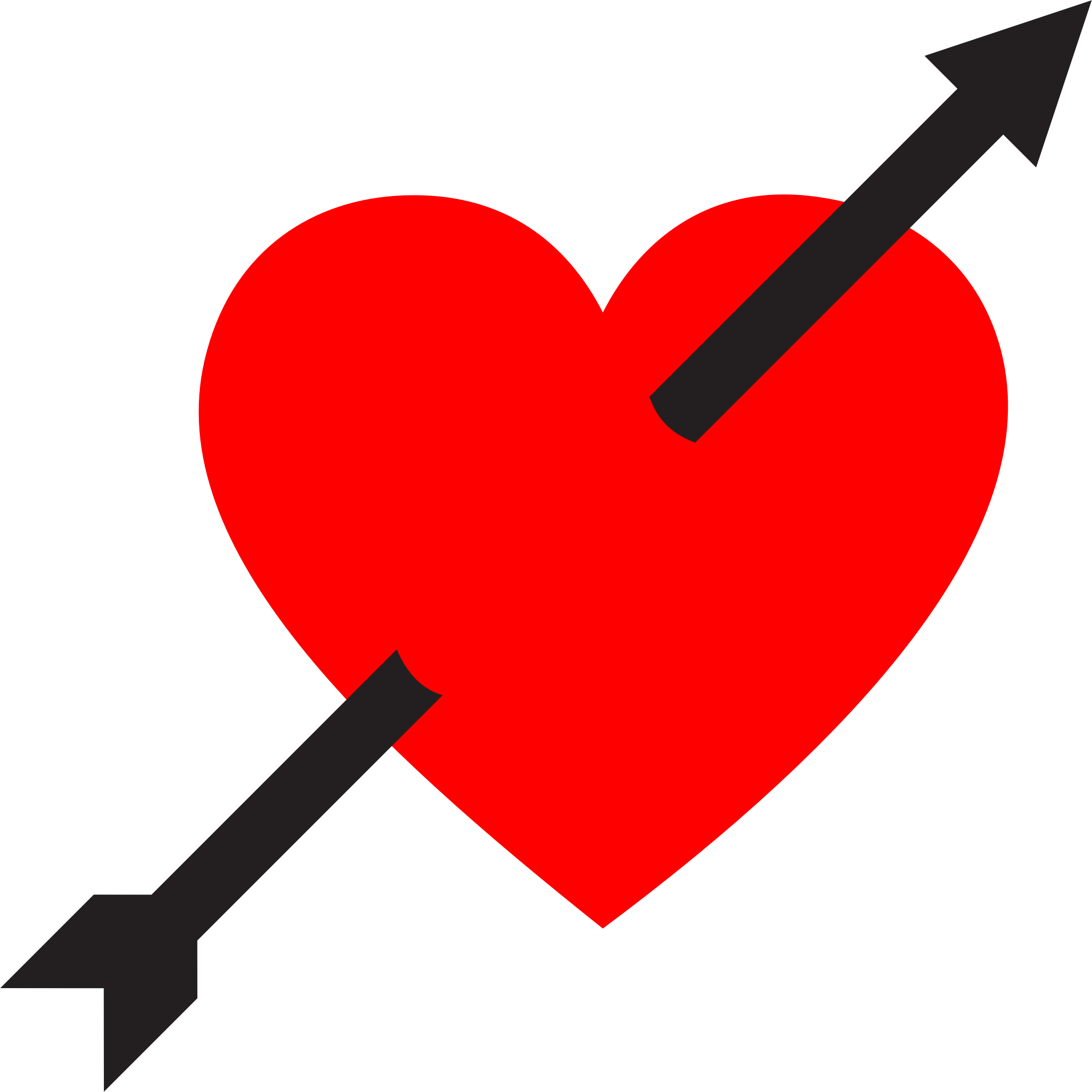 Heart Pierced By Arrow Clip Art Transparent Stock - Heart Pierced By Arrow (2218x2218), Png Download