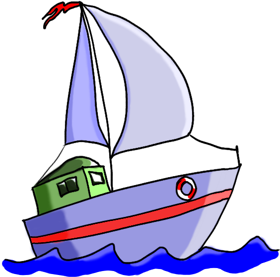 Cartoon Boat - Clipart Library - Cartoonboat On Water Png (600x600), Png Download