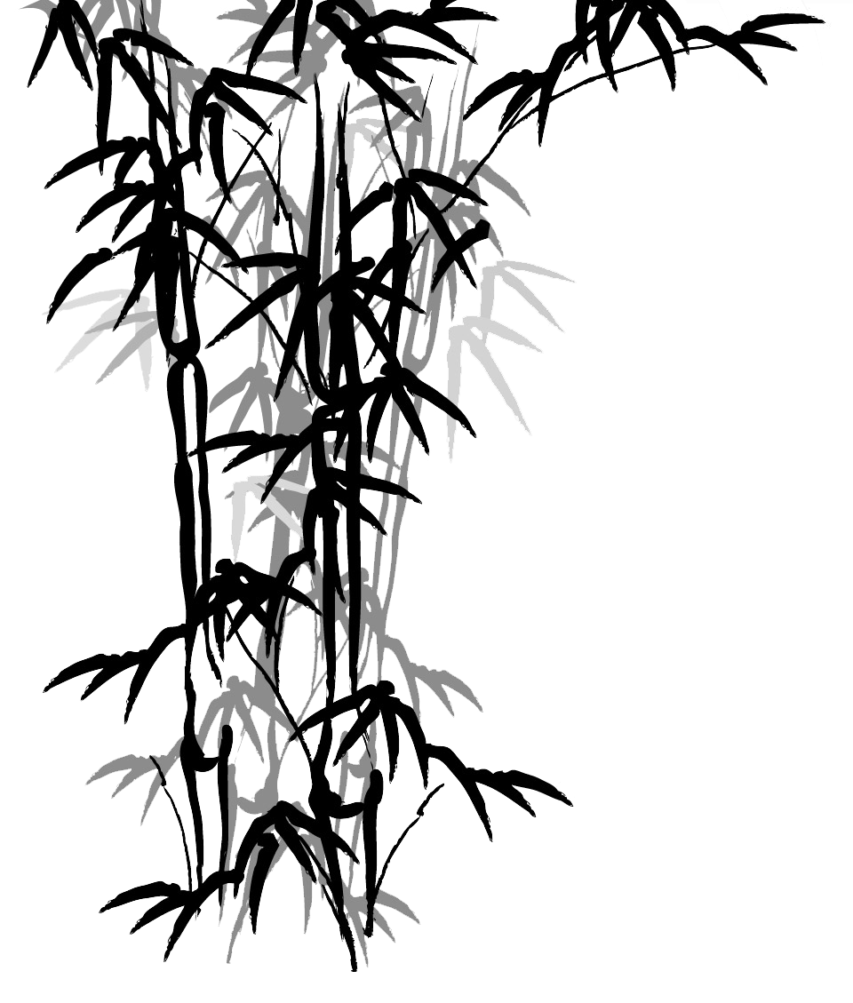 Bamboo Painting Curtain Drawing - Chinese Ink Bamboo Png (960x1129), Png Download