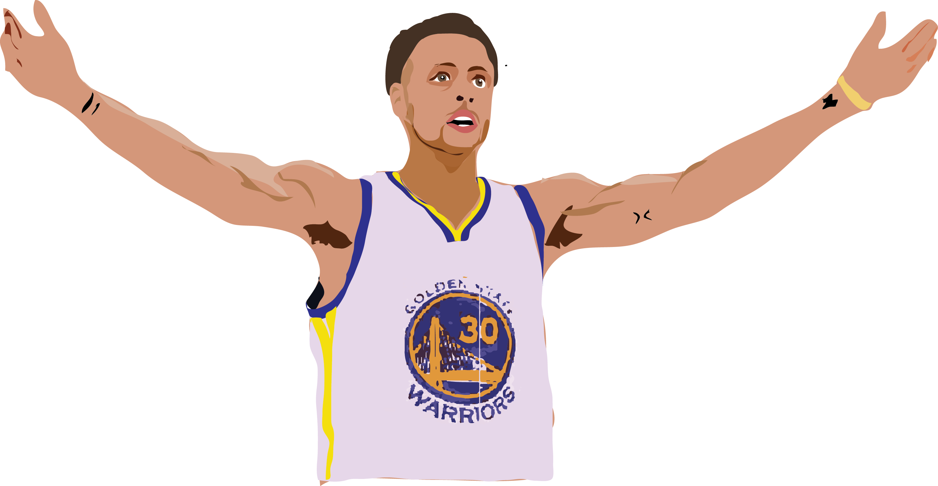 Png Free The Bay S Golden Boy Daily Nexus - Stephen Curry Art Png (3059x1586), Png Download