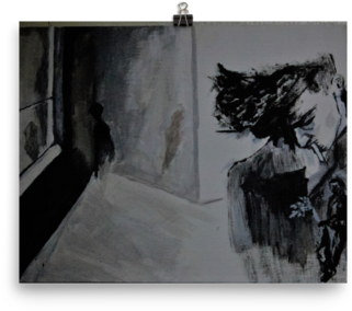 A Black And White Print Of Chance Rovski's Masterpiece - Painting (500x500), Png Download