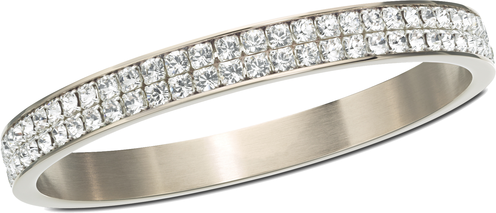 Silver Ring With Diamond Png Image - Swarovski New York Bangle (1742x749), Png Download