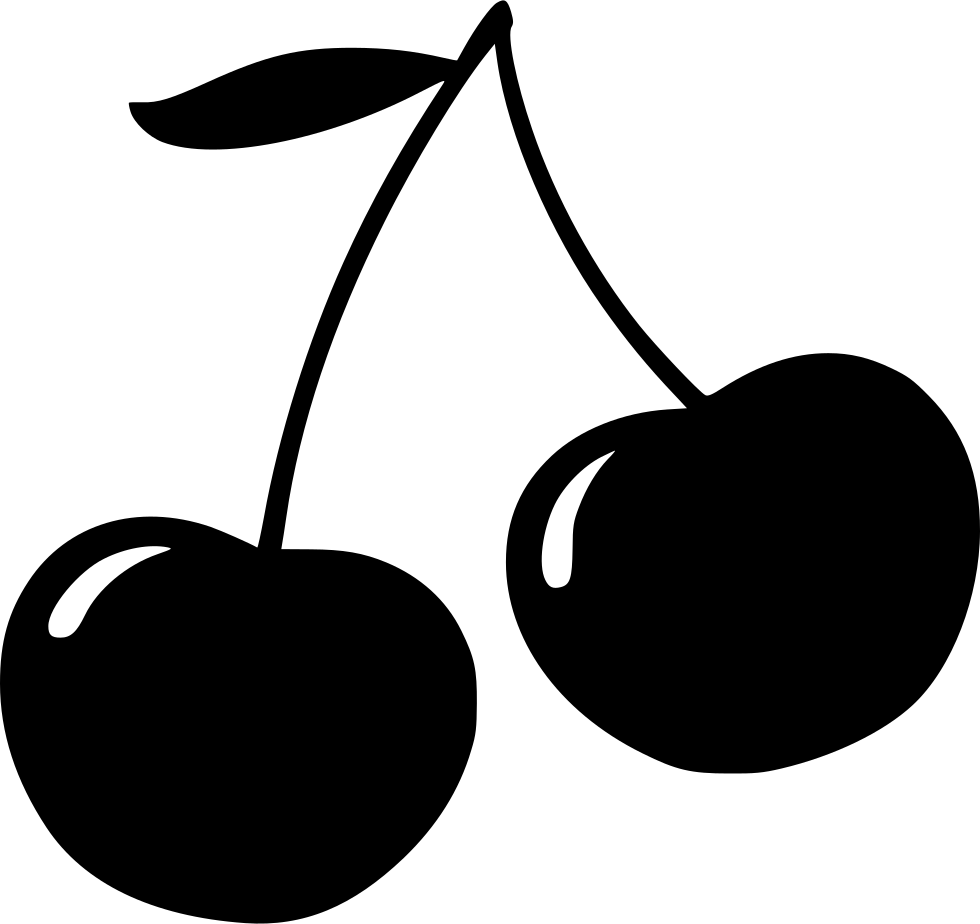 Cherry Comments - Cherry Icon Black And White (980x924), Png Download