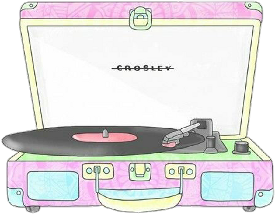 Colorful Music Edm Dj Watercolor - Pastel Record Player Drawing (1024x1024), Png Download