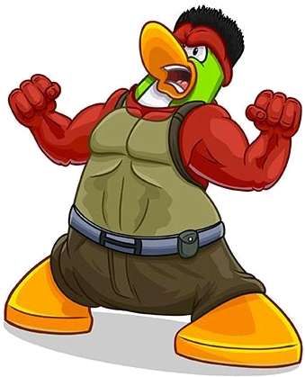Red Hulk - Club Penguin Red Hulk (385x448), Png Download