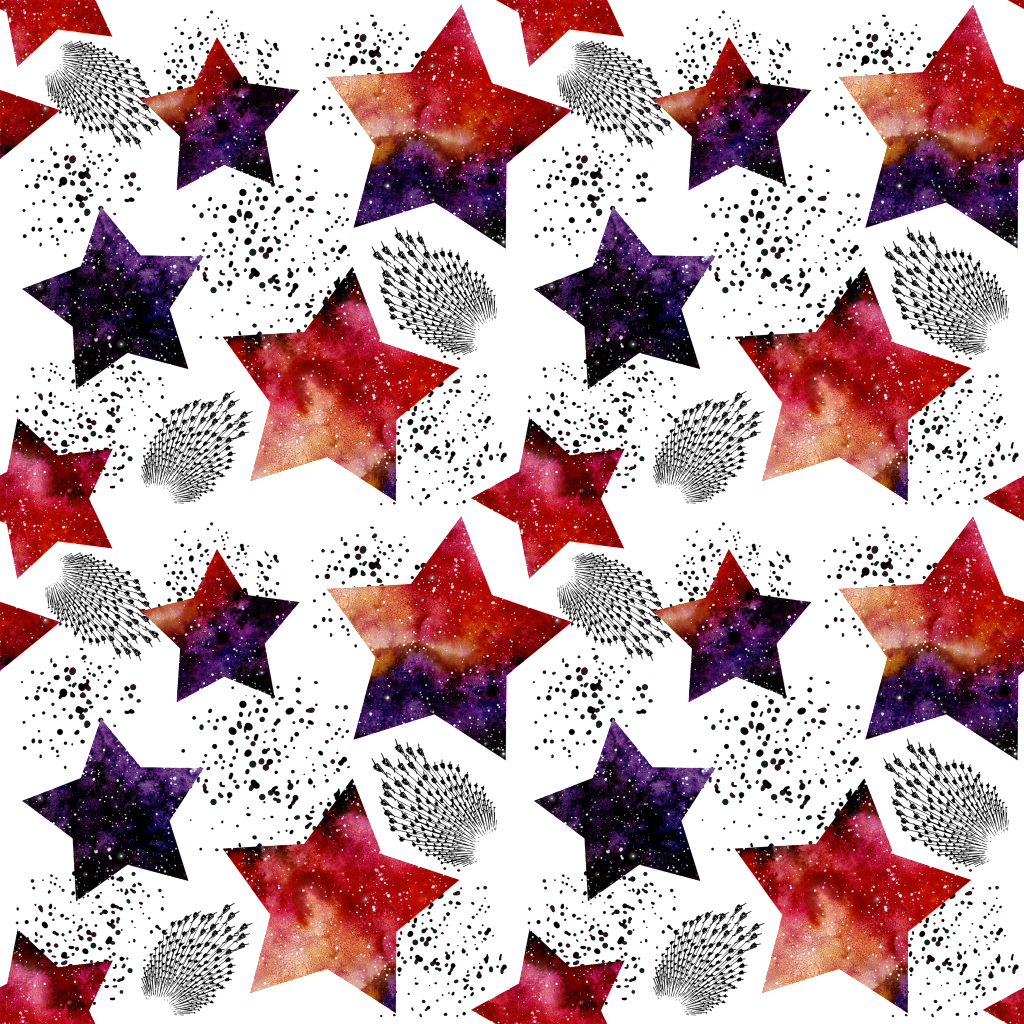 Hand Painted Orange Red Stars Background Png Transparent - Portable Network Graphics (1024x1024), Png Download