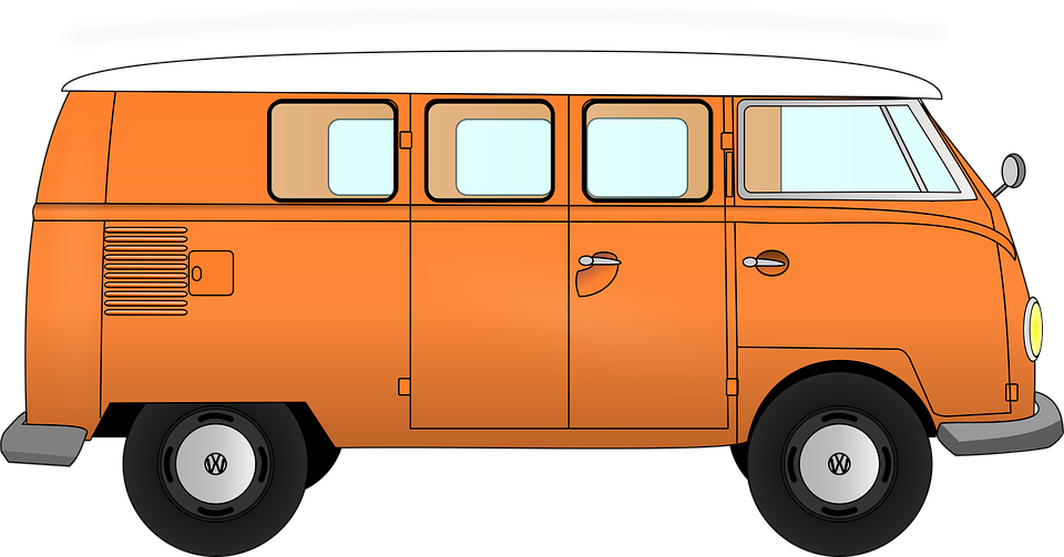 Hippie Bus Png - Van Clipart (600x317), Png Download