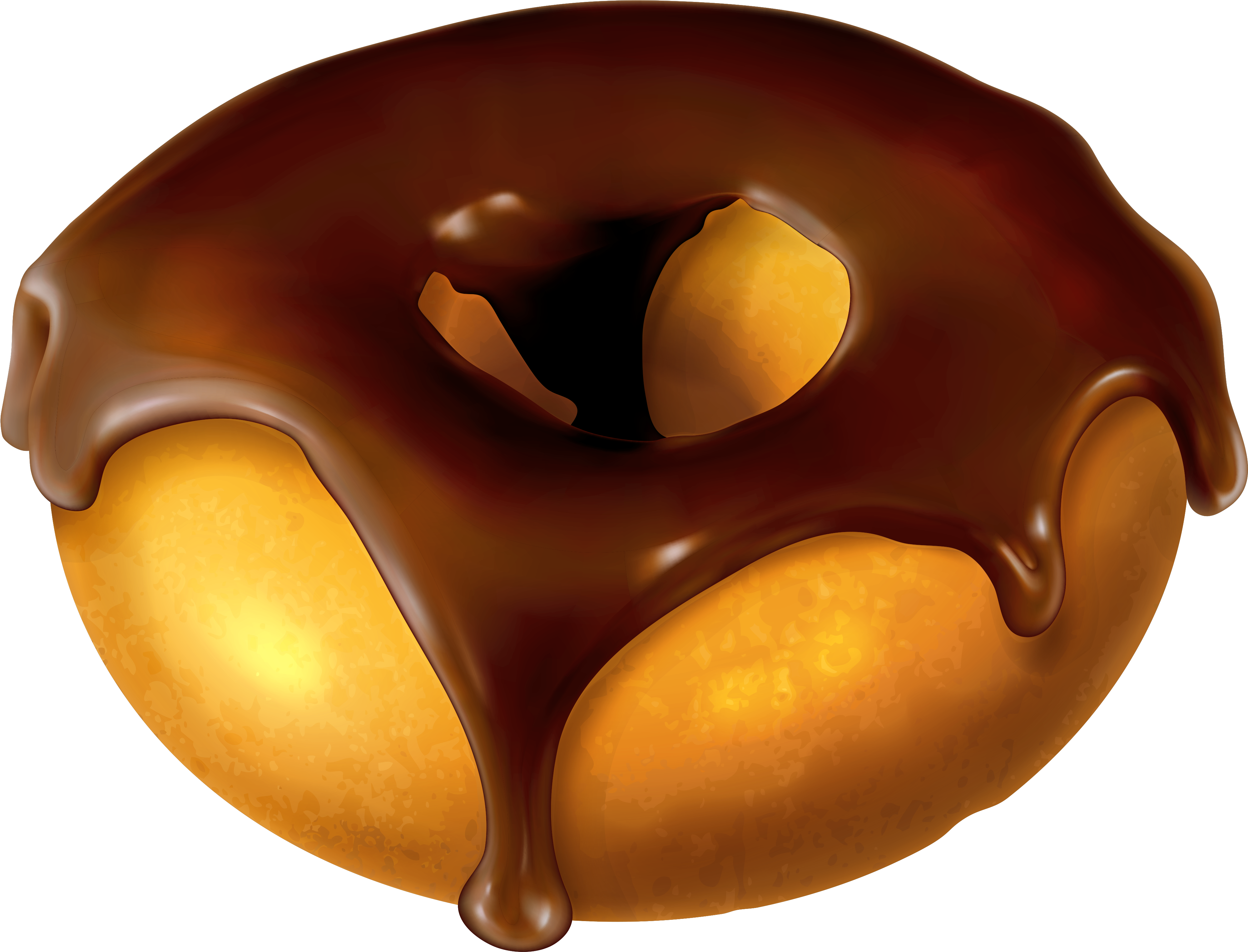 Chocolate Rosted Donut Png (4161x3273), Png Download