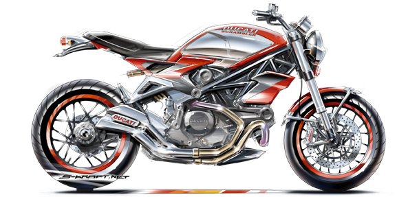 Kraft Design & Illustration - Motorcycle (600x345), Png Download