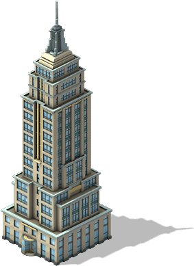 Empire State Building - Cityville Empire State Building (357x389), Png Download