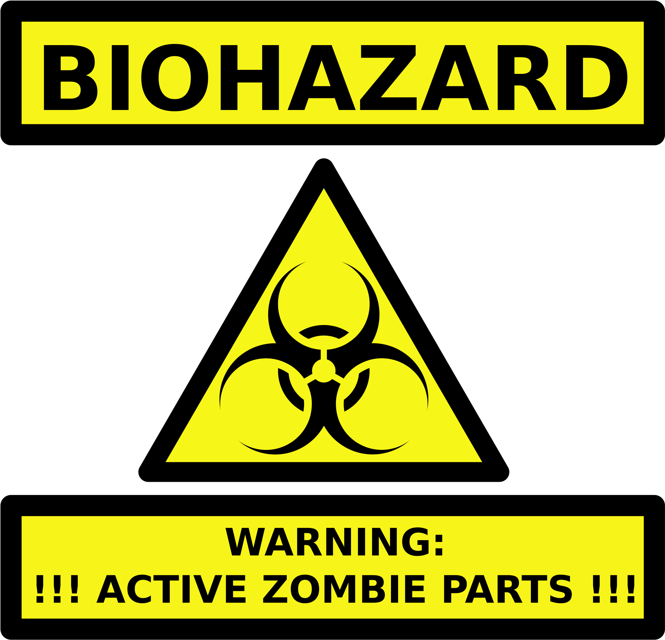 Biohazard Square Sticker 3" X 3" (800x800), Png Download