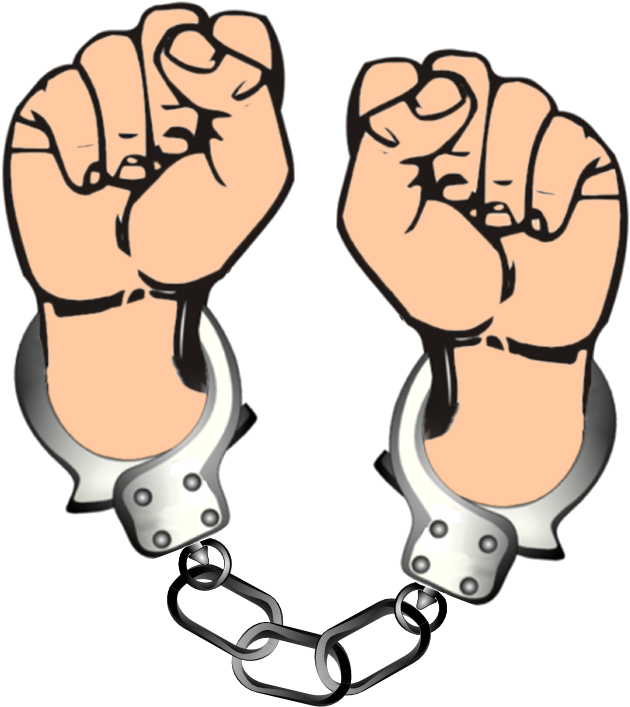 Handcuffs Png File - Man In Handcuffs Clipart (675x741), Png Download