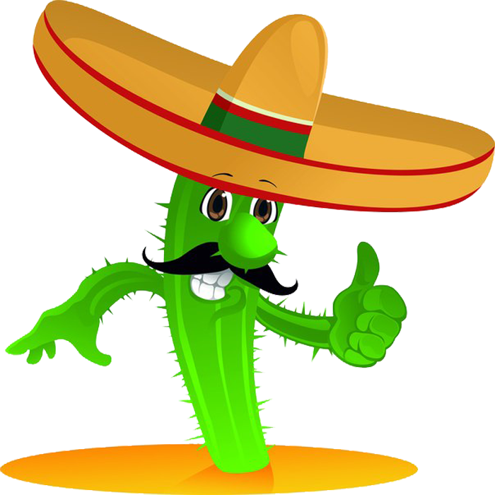 Clip Transparent Download Cuisine Cactaceae Taco Cartoon - Mexican Cactus Cartoon (700x700), Png Download