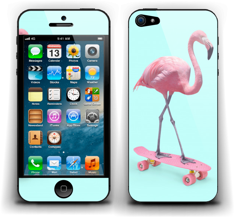 Skateboarding Flamingo - Iphone 4 (800x775), Png Download