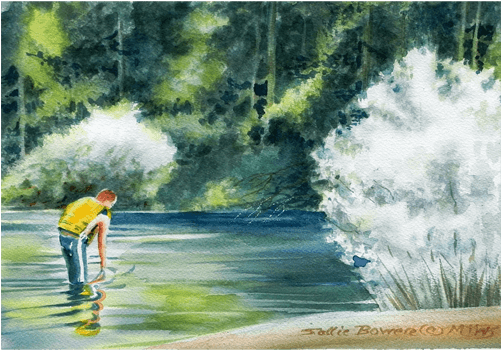 Spring, Cool Water - Painting (500x500), Png Download