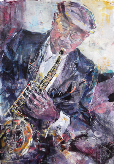 Saxophone Player At Jazz Club - Art Museum (550x550), Png Download