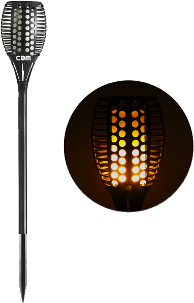 Led Flame Lamp - Cinoton Solar Path Torches Lights Dancing Flame Lighting (900x747), Png Download
