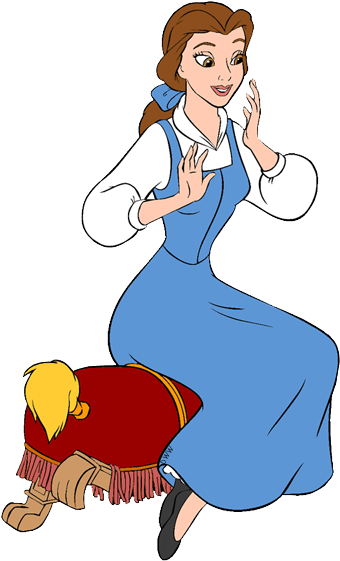 Cogsworth Belle, - Princess Belle Sitting (343x567), Png Download