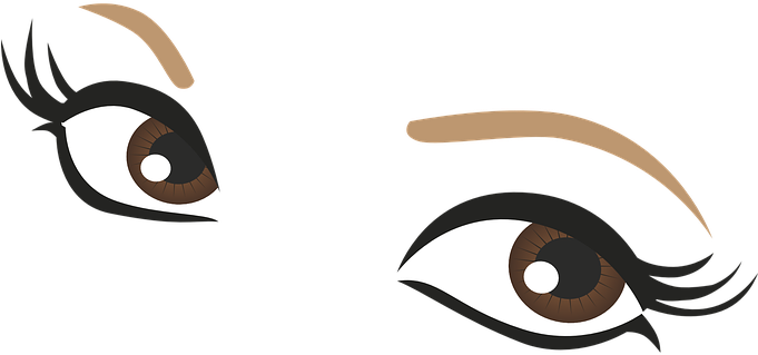 Eyes Brown Drawing Pupil Eyelashes Lashes - Drawn Eyes Cartoon Png (680x340), Png Download