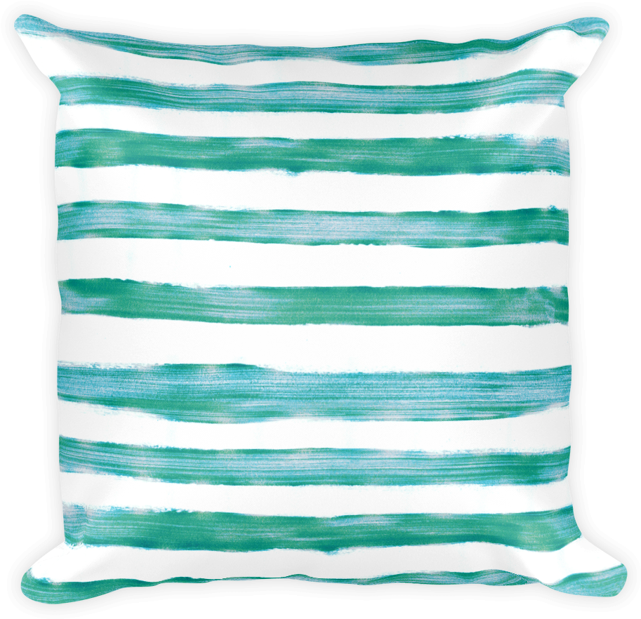 Watercolor Stripe Throw Pillow Cover - Cushion (1000x1000), Png Download