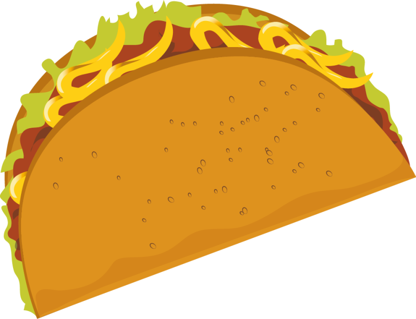 Picture Black And White Download Clipartix - Taco Clipart Png (830x637), Png Download