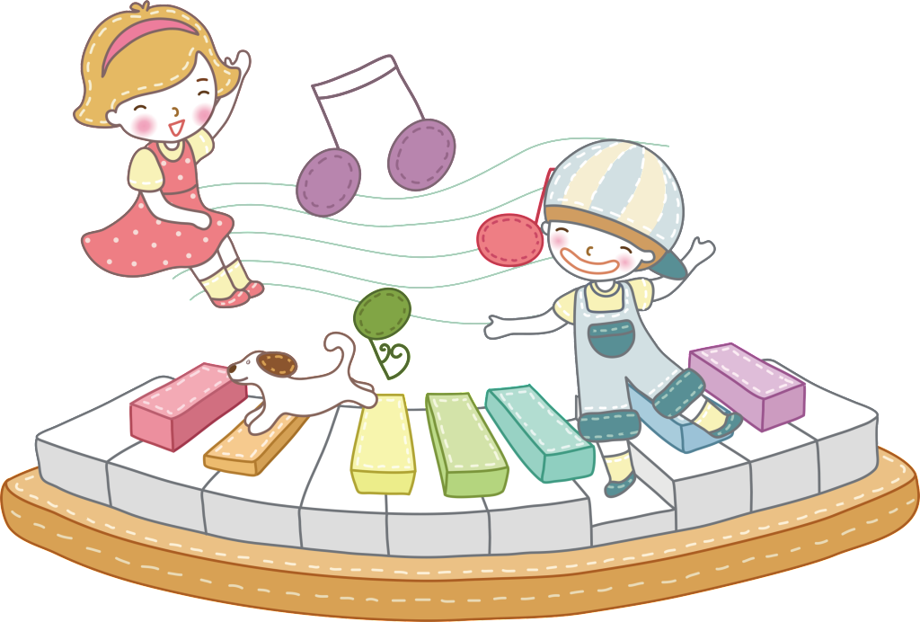 Cartoon Piano Child Playing Piano - Piano (1024x692), Png Download