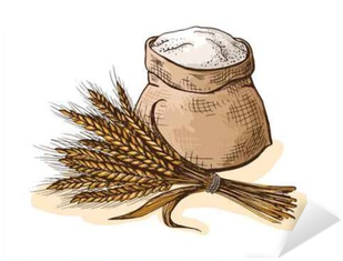 Watercolor Sack With Whole Flour And Ear Wheat In Graphic - Flour Icon Watercolor (400x400), Png Download