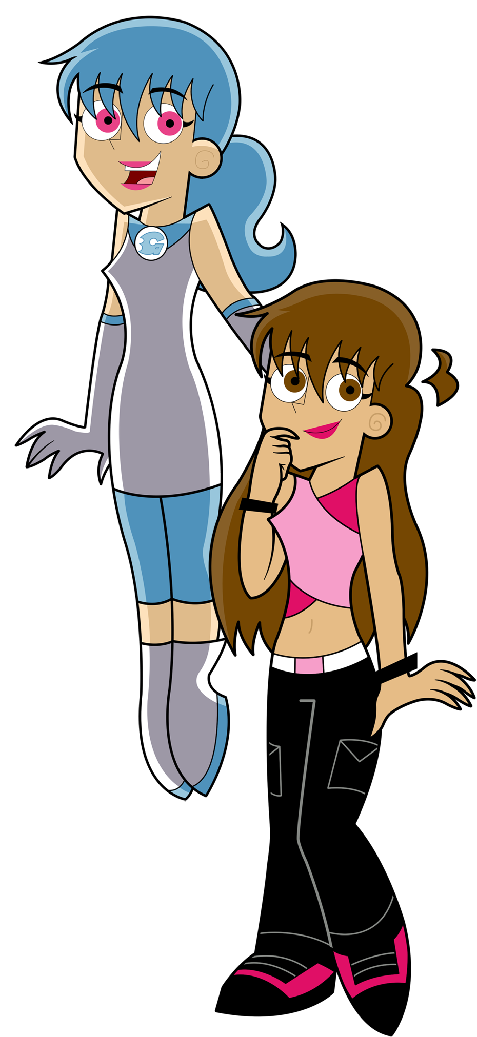 Carrie Francess And Angel - Danny Phantom Danny And Carrie (1004x2070), Png Download